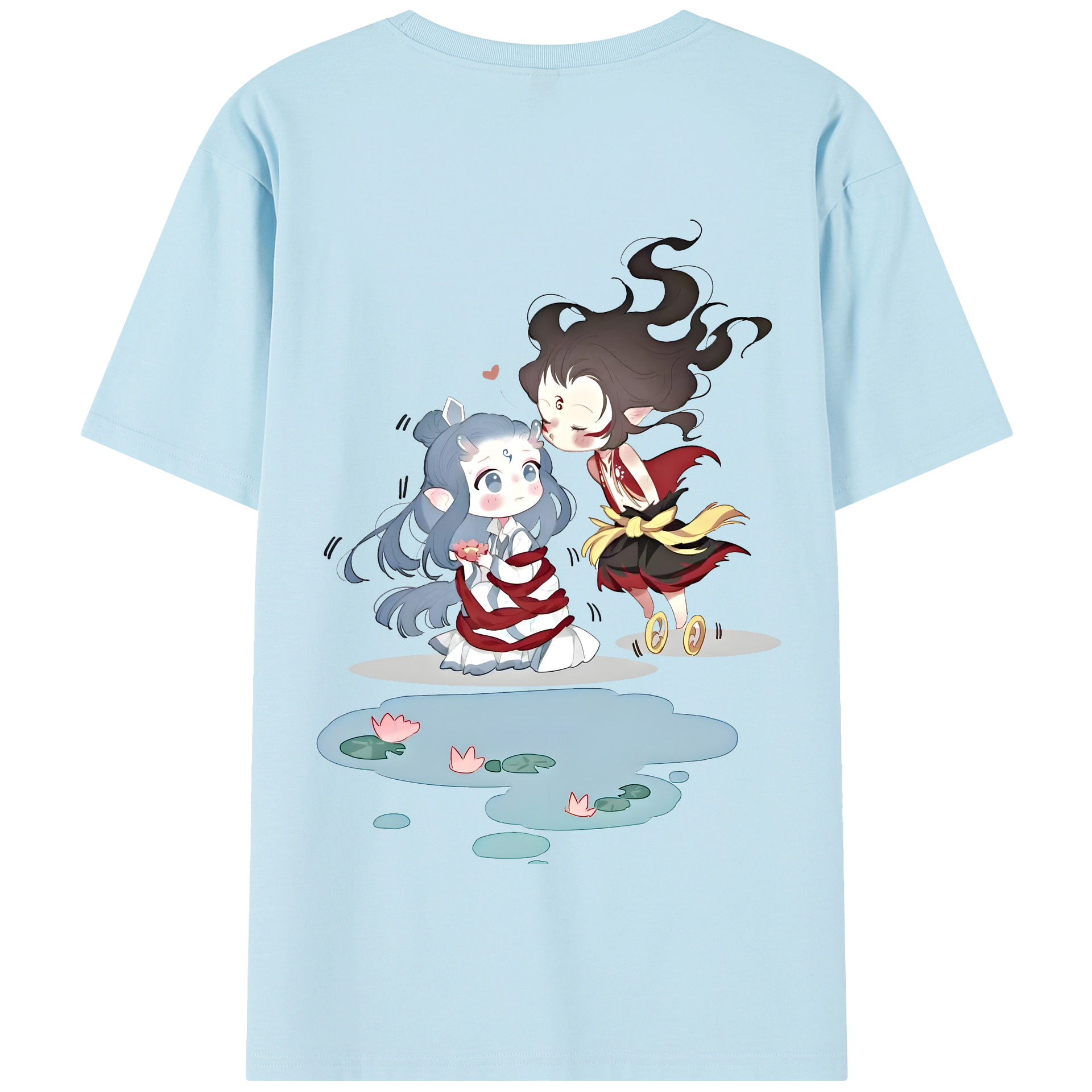 （画像用） Ne Zha 2 ナタ 魔童の大暴れ 綿100％半袖Tシャツ（背面プリント）